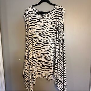Lucky & Blessed Zebra Animal Striped Tank Size 3X Plus